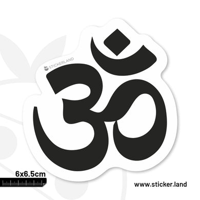Stickerland India Om Sticker 6x6.5 CM (Pack of 1)
