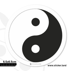 Stickerland India Yin And Yang Sticker 6.5x6.5 CM (Pack of 1)