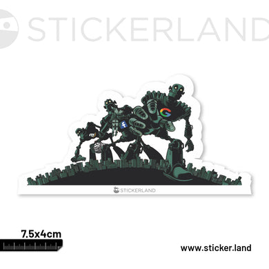 Stickerland India Robot  Sticker 7.5x4 CM (Pack of 1)