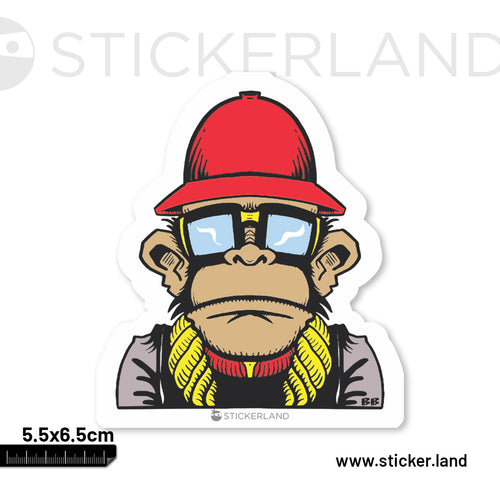 Stickerland India Dope Monkey Sticker 5.5x6.5 CM (Pack of 1)
