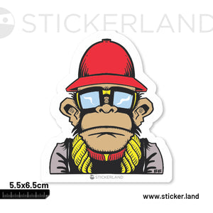 Stickerland India Dope Monkey Sticker 5.5x6.5 CM (Pack of 1)