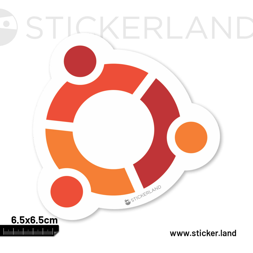 Stickerland India Ubuntu Circles Sticker 6.5x6.5 CM (Pack of 1)