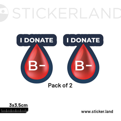 Stickerland India I Donate B- 3x3.5 CM (Pack of 2)