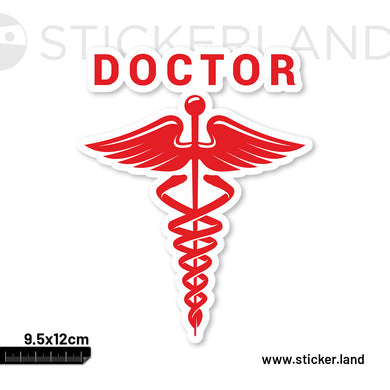 Stickerland India Doctor Car Sticker 9.5x12 CM (Pack of 2)