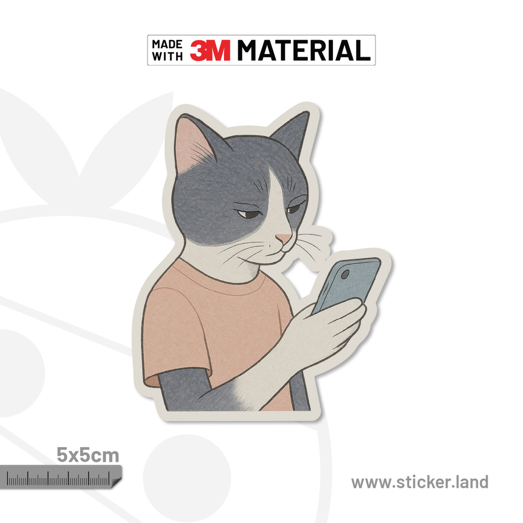 Stickerland India Scroll Cat Saga India_5x5cm (Pack of 1)