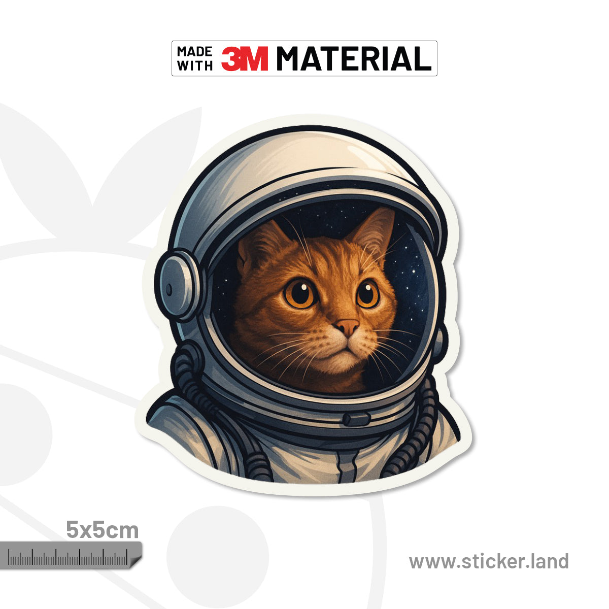 Stickerland India Meowstronaut On Duty_5x5cm (Pack of 1)
