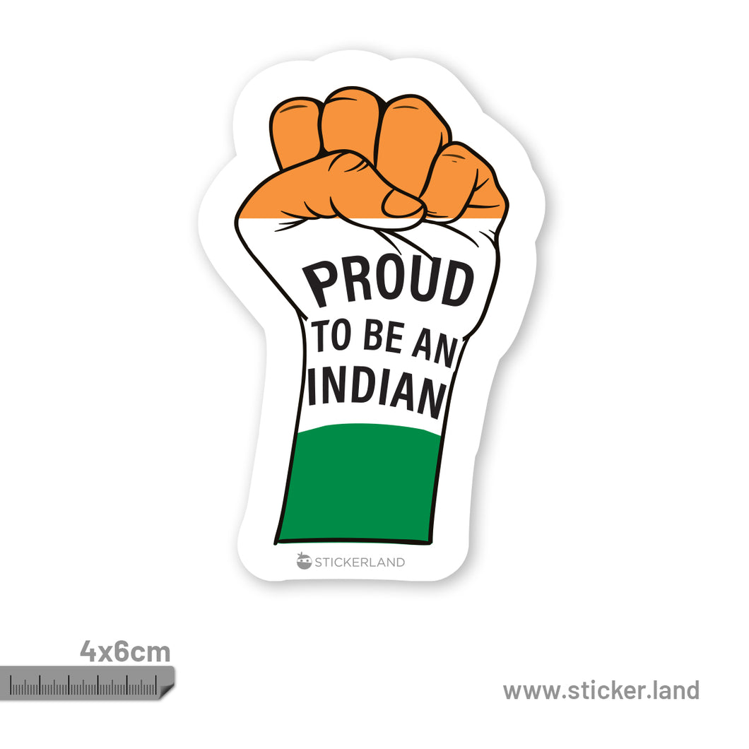 _Stickerland India Jai Hind Fist Sticker 4x6 CM (Pack of 1)