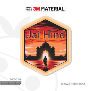 Stickerland India Freedom Jai Hind_5x5cm (Pack of 1)