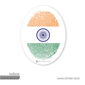 Stickerland India Fingerprint Indian Sticker 4x5 CM (Pack of 1)