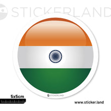 Load image into Gallery viewer, Stickerland India Indian Flag Rounded, Glass-Effect Sticker 5x5 CM (Pack of 1)