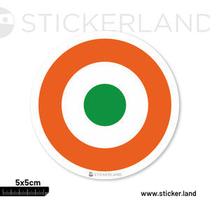 Stickerland India Indian Flag Air Force Roundel Sticker 5x5 CM (Pack of 1)