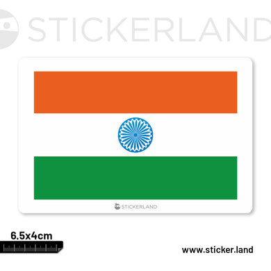 Stickerland India Indian Flag Tricolor Standard Sticker 6.5x4 CM (Pack of 1)