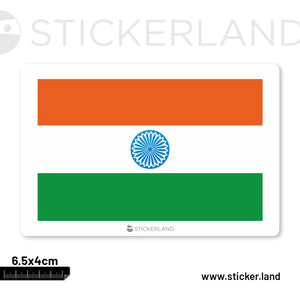 Stickerland India Indian Flag Tricolor Standard Sticker 6.5x4 CM (Pack of 1)