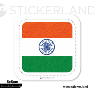 Stickerland India Indian Flag Stitched, Square Tricolor Sticker 5x5 CM (Pack of 1)