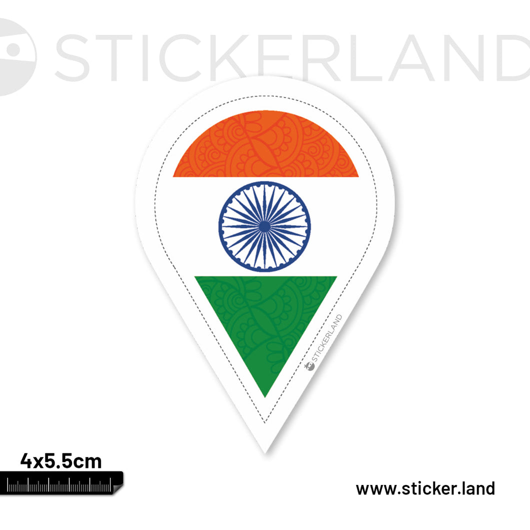 Stickerland India Indian Flag Tricolor Navigator Sticker 4x5.5 CM (Pack of 1)