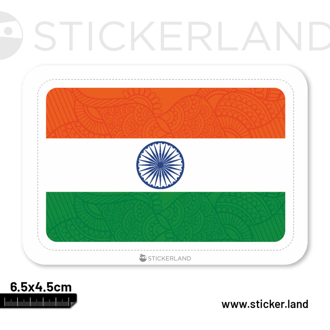 Stickerland India Indian Flag Stitched Standard Sticker 6.5x4.5 CM (Pack of 1)