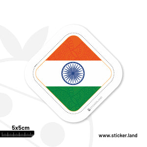 Stickerland India Indian Flag Stitched Diamond Sticker 5x5 CM (Pack of 1)
