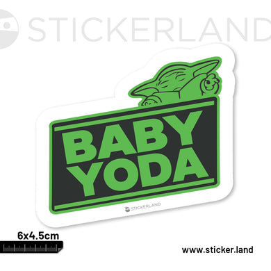 Stickerland India Baby Yoda Green Sticker 6x5.5 CM (Pack of 1)