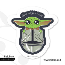 Load image into Gallery viewer, Stickerland India Baby Yoda Love me you must Sticker 5x5.5 CM (Pack of 1)