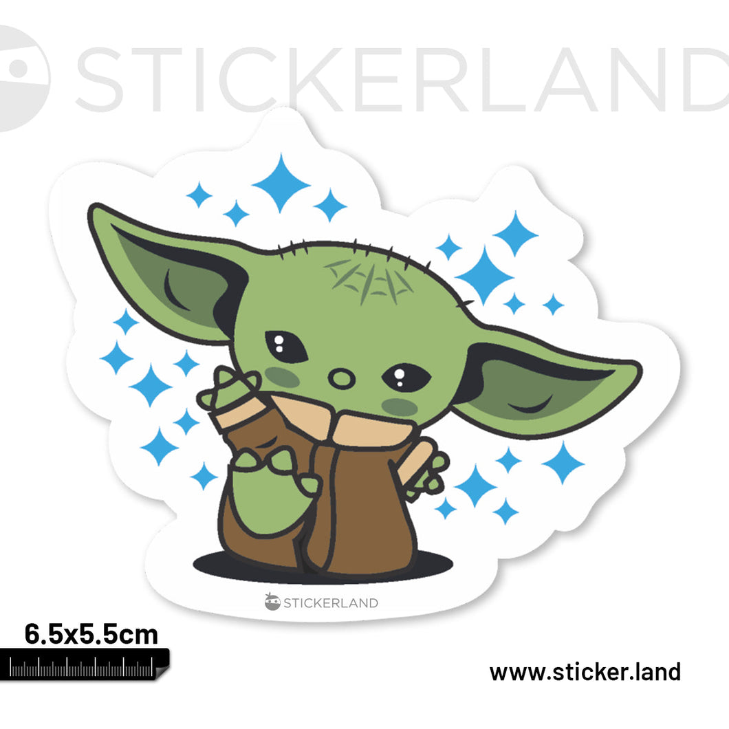 Stickerland India Baby Yoda Stars Sticker 6.5x5.5 CM (Pack of 1)