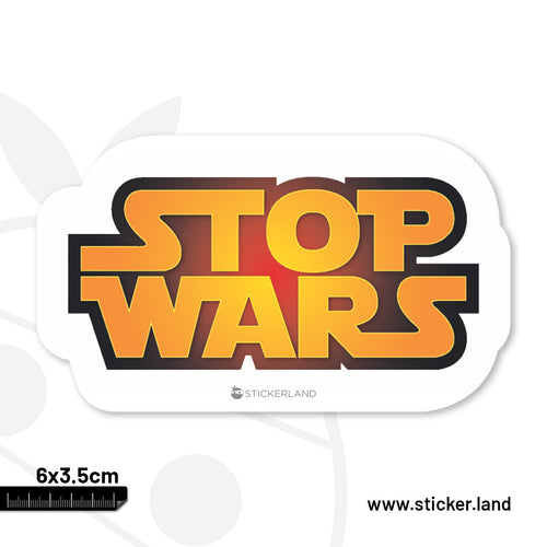 Stickerland India Stop Wars Sticker 6x3.5 CM (Pack of 1)