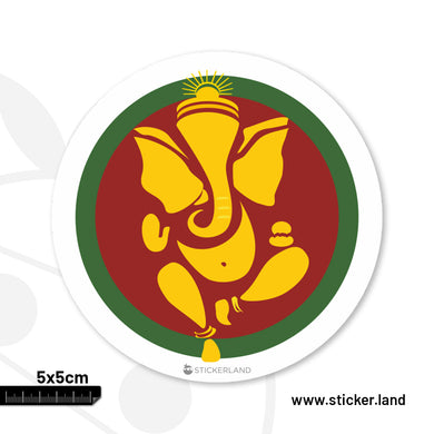 Stickerland India Lord Ganesha Sticker 5x5 CM (Pack of 1)