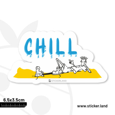 Stickerland India Chill With Fido  Sticker 6.5x3.5 CM (Pack of 1)