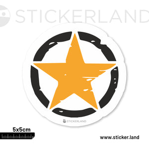 Stickerland India Enfield Star  Sticker 5x5 CM (Pack of 1)