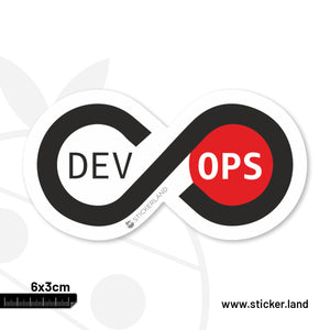 Stickerland India  Devops Sticker 6x3 CM (Pack of 1)