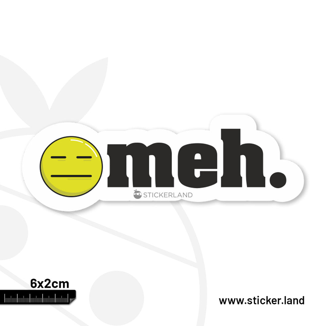 Stickerland India Emoji Meh Sticker 6x2 CM (Pack of 1)