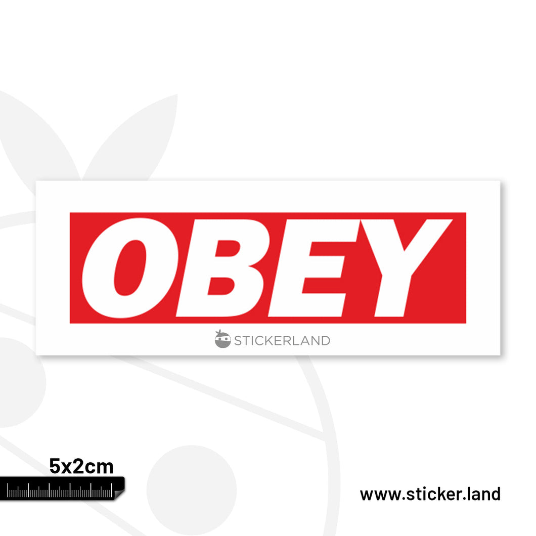Stickerland India  Obey Sticker 5x2 CM (Pack of 1)