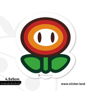 Stickerland India  Fire Powerup Flower Sticker 4.5x5 CM (Pack of 1)