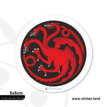 Load image into Gallery viewer, Stickerland India  House Targaryen Of Dragonstone Sticker 5x5 CM (Pack of 1)