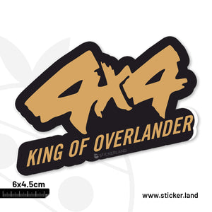 Stickerland India King Of Overlander 4X4 Black Sticker 6x4.5 CM (Pack of 1)