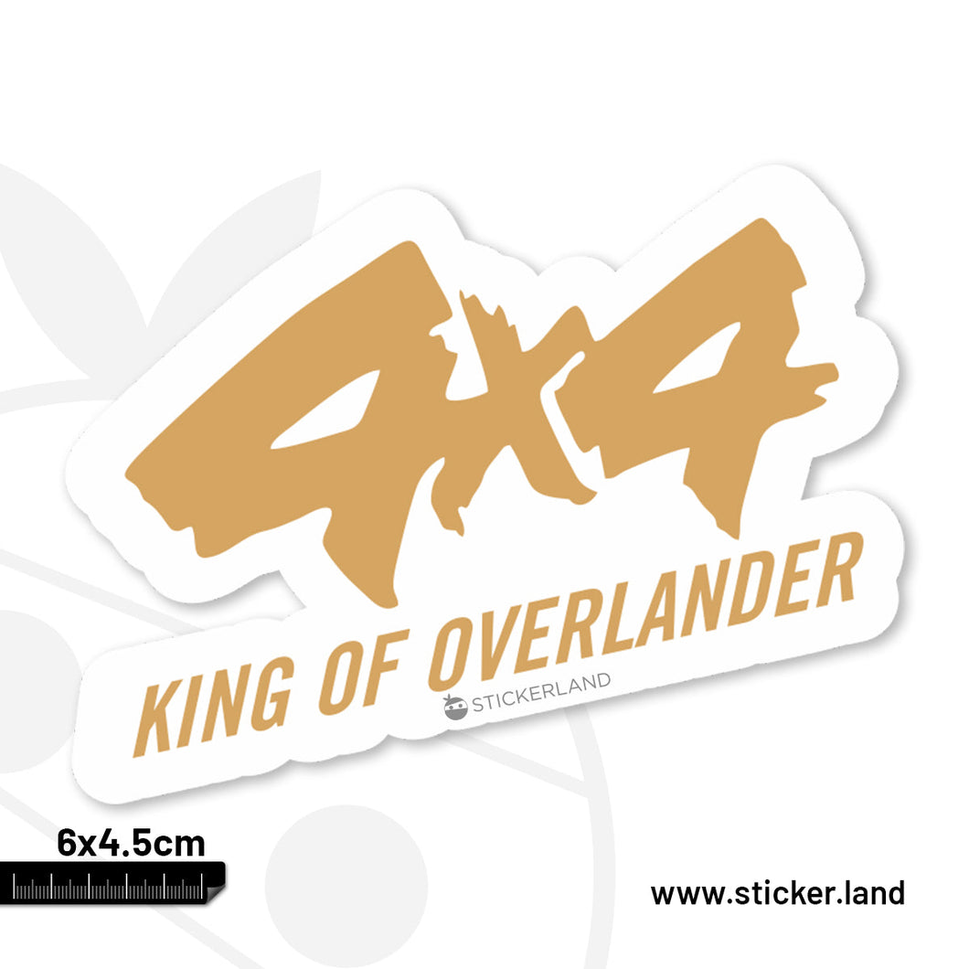 Stickerland India King Of Overlander 4X4 White Sticker 6x4.5 CM (Pack of 1)