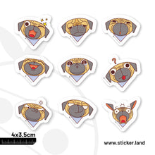 Load image into Gallery viewer, Stickerland India Dog Emoji Set of 9 Sticker 4x3.5 CM (Pack of 1)