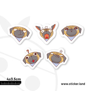 Stickerland India Dog Emoji Set of 9 Sticker 4x3.5 CM (Pack of 1)