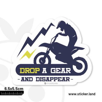 Stickerland India Drop A Gear And Dissapear Sticker 4x3.5 CM (Pack of 1)