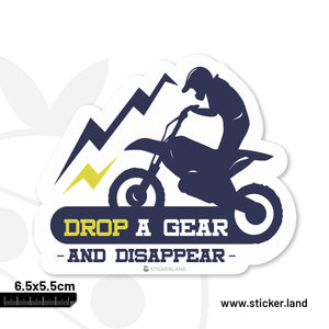 Stickerland India Drop A Gear And Dissapear Sticker 4x3.5 CM (Pack of 1)