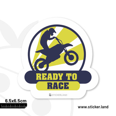 Stickerland India Ready To Race Sticker 6.5x6.5 CM (Pack of 1)