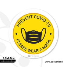 Load image into Gallery viewer, Stickerland India Please Wear Mask Sticker 6.5x6.5 CM (Pack of 1)