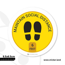 Load image into Gallery viewer, Stickerland India Maintain Social Distance Sticker 6.5x6.5 CM (Pack of 1)
