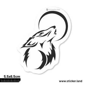 Stickerland India Wolf Moon Sticker 5.5x6.5 CM (Pack of 1)