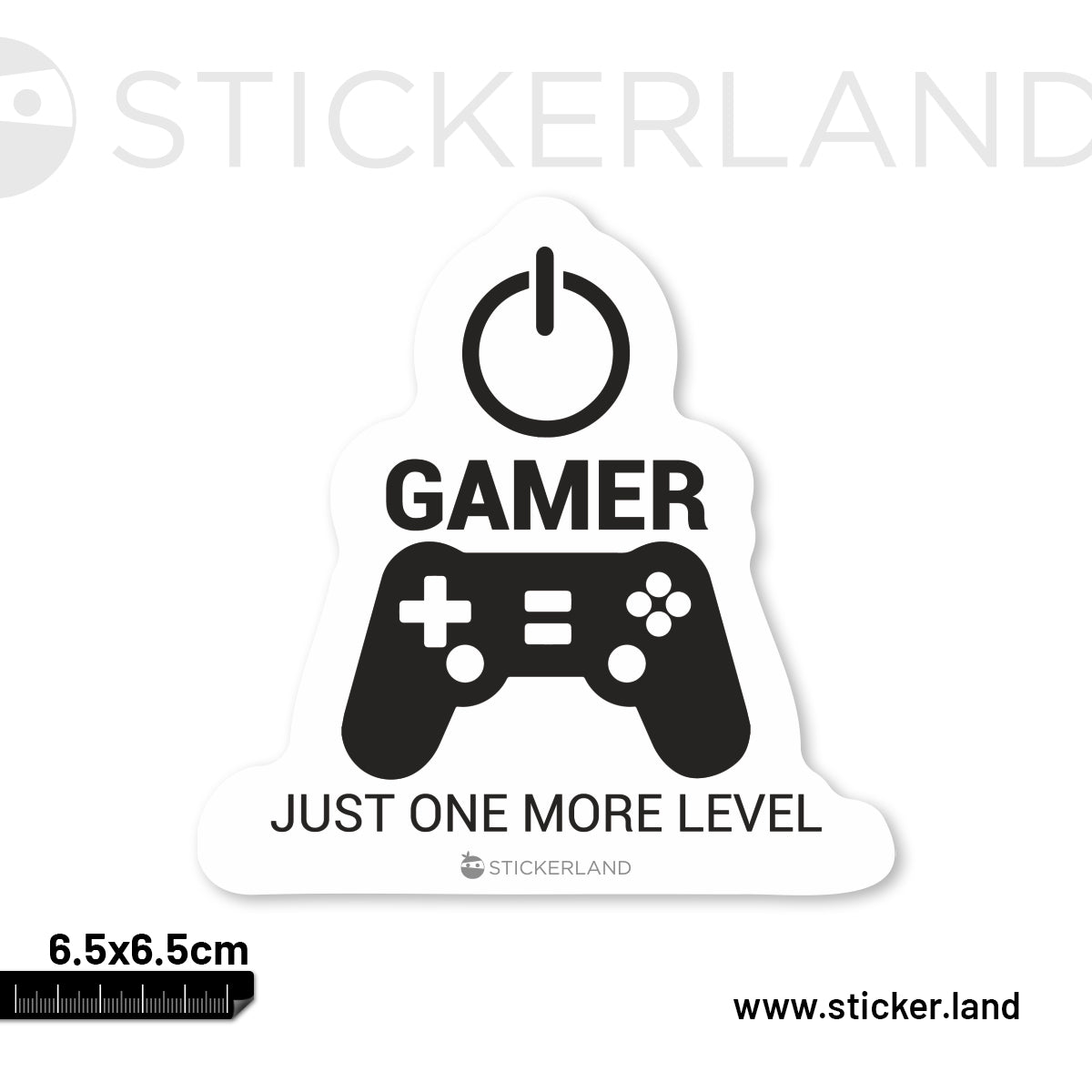 Stickerland India Gamer Just One More Level Sticker 6.5x6.5 CM (Pack o ...