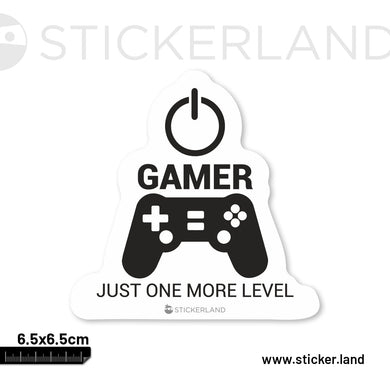 Stickerland India Gamer Just One More Level Sticker 6.5x6.5 CM (Pack of 1)