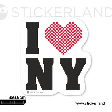 Stickerland India I Love NY Sticker 6x6.5 CM (Pack of 1)