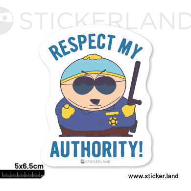 Stickerland India Respect My Authority Sticker 5x6.5 CM (Pack of 1)