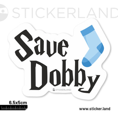Stickerland India Save Dobby Sticker 6.5x5 CM (Pack of 1)